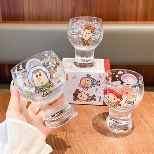 巴斯光年啤酒杯玻璃杯家用大容量水杯女生高颜值杯子果汁杯牛奶杯