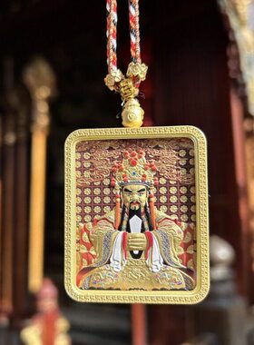 五台五爷唐卡生肖本命年鎏金五爷龙五爷唐卡吊坠女挂件挂坠
