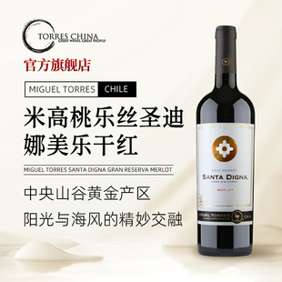 智利原瓶进口TORRES米高桃乐丝圣迪娜美乐干红葡萄酒梅洛红酒