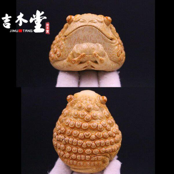 吉木堂竹根雕精品手把件名家卢环精雕满钉金蟾三脚蟾蜍艺术品摆件