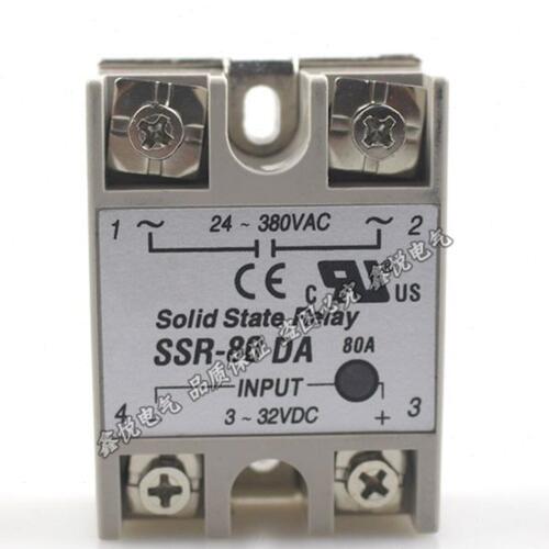 足功率优质单相固态继电器 SSR-80DA 80A直流控制交流固态继电器
