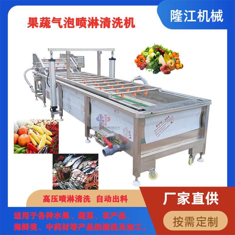 西红柿全自动清洗设备梨/桃子气泡清洗机蘑菇喷淋清洗加工西红