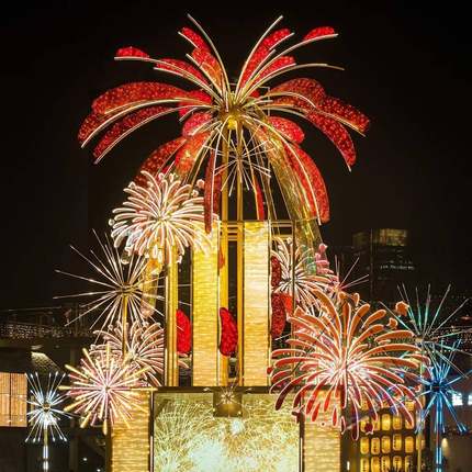 LED亚克力烟花灯数码礼花灯户外景观装饰灯美陈道具网红艺术装置