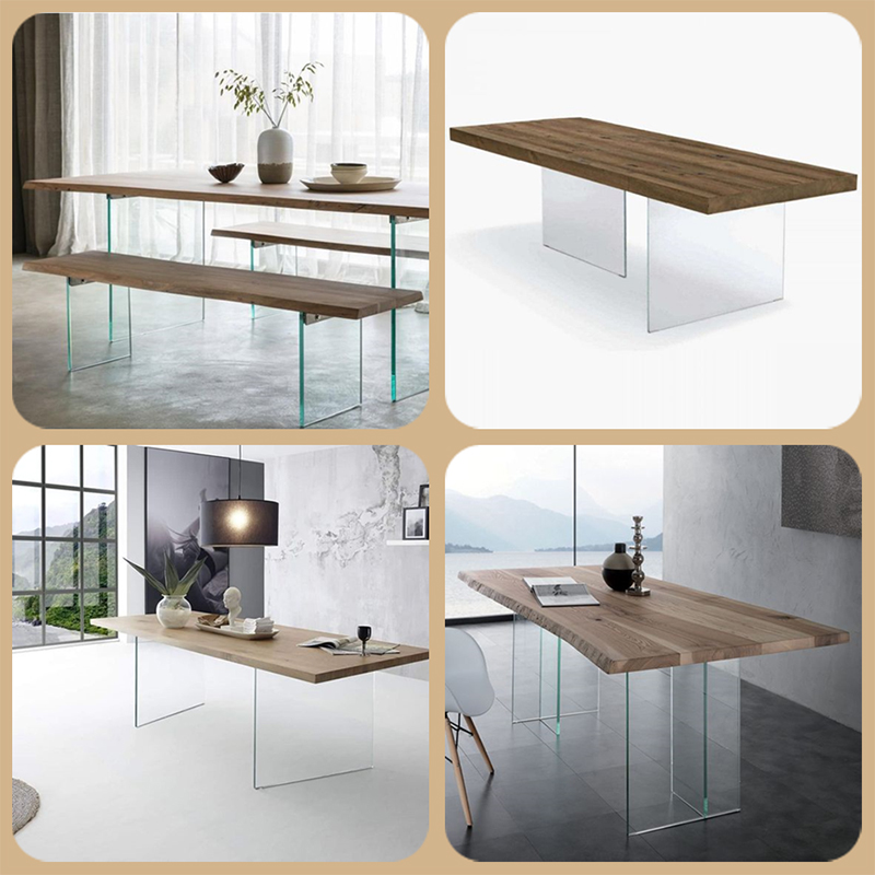 压克力桌腿支架塑胶桌脚定制高透明有机玻璃板Q水晶餐桌支撑腿茶