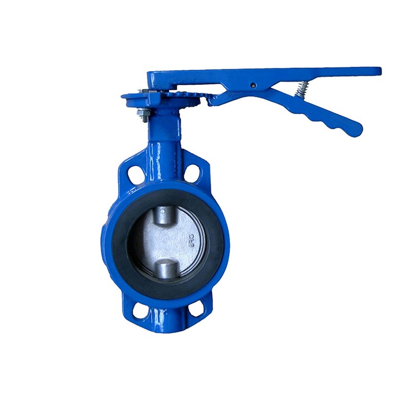 D71X-16手柄对夹蝶阀 对夹式 手动涡轮碟阀D37T110法兰接D50