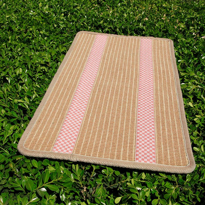 日式硕牌进口黄k麻地垫入户门垫大门外蹭土家用室内亚麻防滑