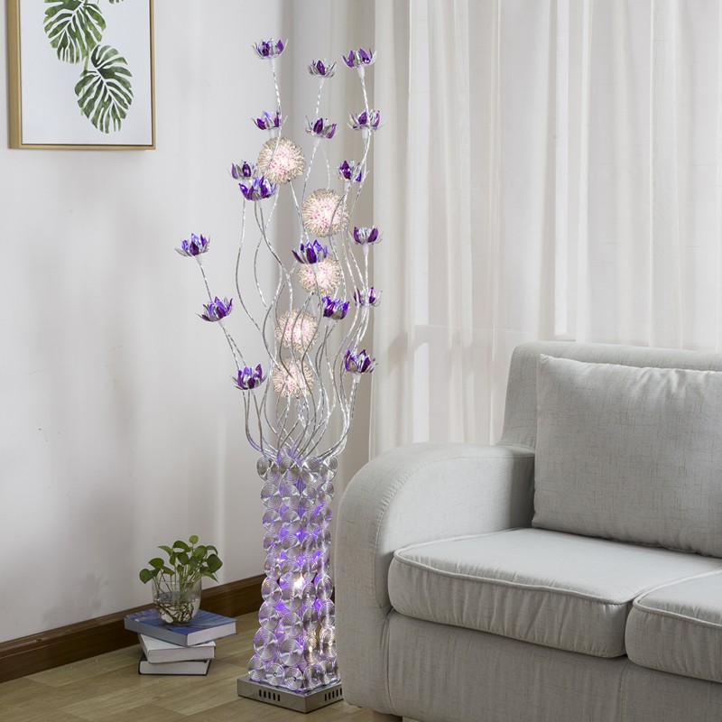 创意装饰客厅落地灯沙发背景田园艺术花L灯简约卧室节能礼品灯