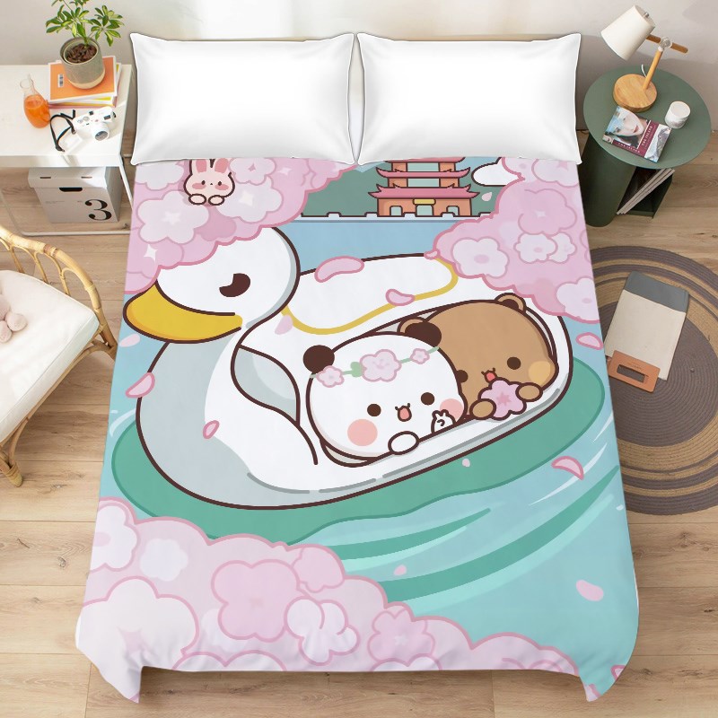 一二布布床单可爱单o品被单学生儿童卧室磨毛四季款数码印图