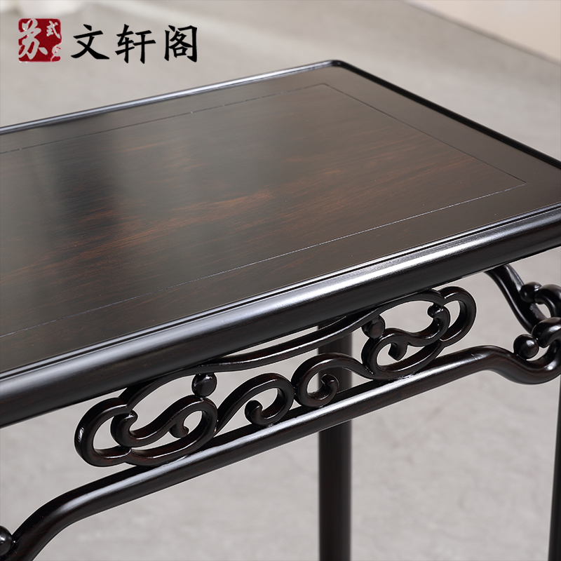 檀红木家具明式花架实木s酸枝木花几落地盆景架客厅中式置物架