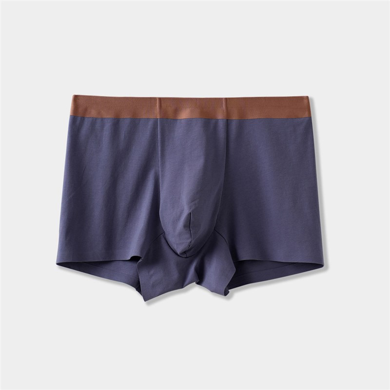 男士平角内裤 80支精梳棉抑菌双层蚕丝底裆 纯色Y底裤 四季款