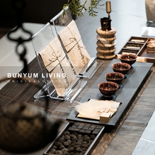 新中式样板间f茶室古韵铸铁松针茶壶茶具古典书房软装饰品桌面摆