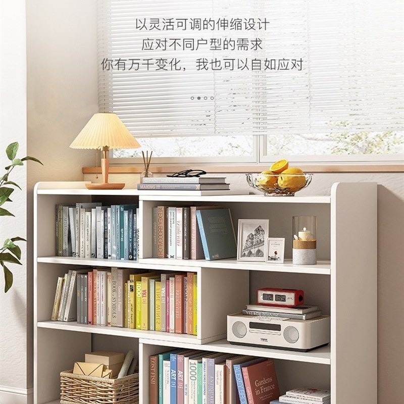 床头书架可伸缩家用落地多层小孩矮书柜J卧室转角小户型简易置物