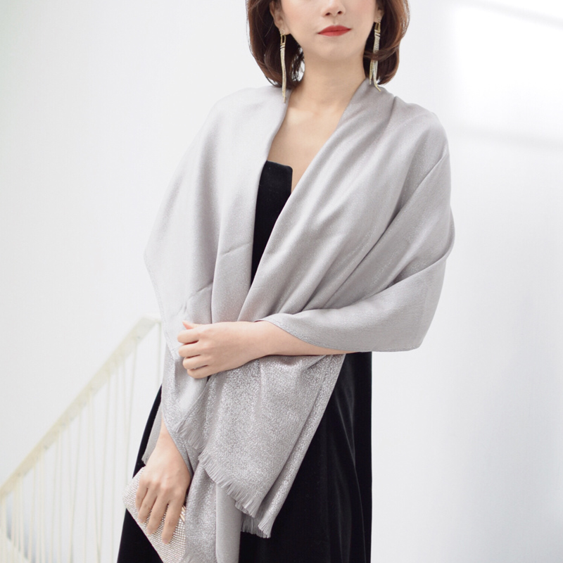 围巾新娘婚纱伴娘外搭香槟金色旗袍敬酒结婚礼服披肩晚宴会春秋季