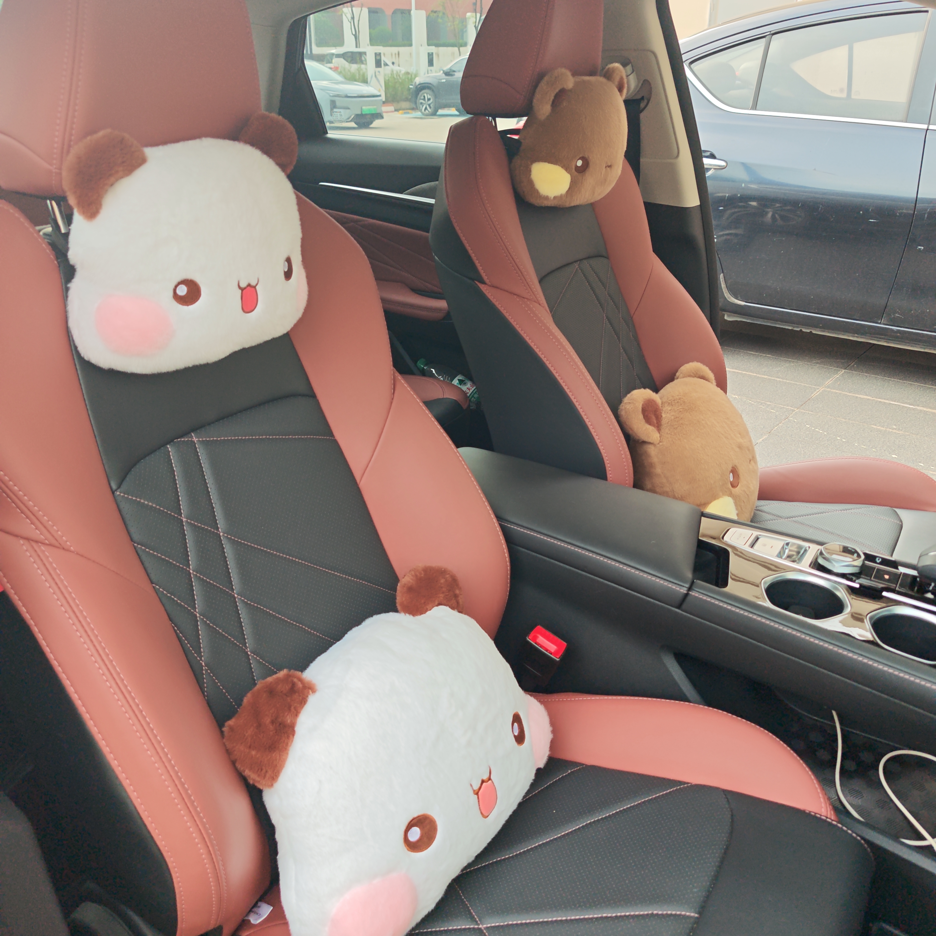 汽车头枕腰枕腰靠垫一二布布