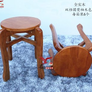餐桌凳实木中式简约家用木质创意餐厅食堂原木凳子全实木圆凳厂家