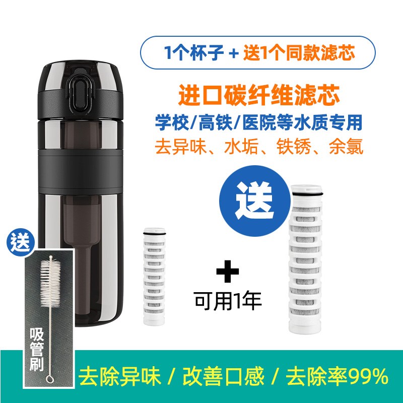 过滤净水吸管运h动净水杯旅游净化异味tritan过滤杯水过滤便携