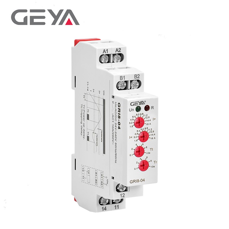 YA格亚GI8-01过欠电流监w控继电器过载保护220V延时可调24V