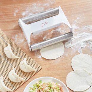 迪日双轴擀皮宝多功能不锈钢家用擀面杖粗细一体擀面皮擀皮器商用