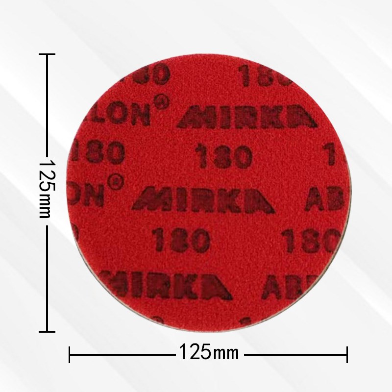芬兰磨卡5d寸海绵砂纸汽车漆面家具打磨抛光精磨砂棉125圆形植绒