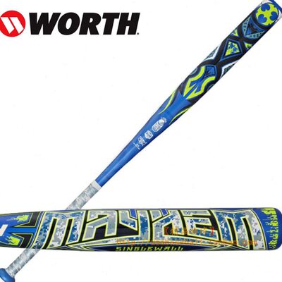 【精品棒球】美国Worth Mayhem初阶软硬式用合金垒球棒-实惠入门