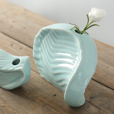 九工匠 日式青瓷花器 创意陶瓷家居饰品 简约现代客厅餐桌面摆件