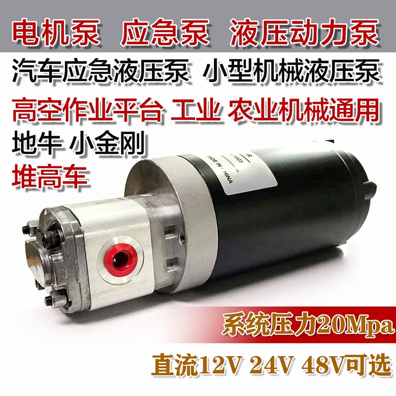 12V24V48v 电机油泵0.8KW 托盘车G 汽车转向泵 应急泵 高空车泵站