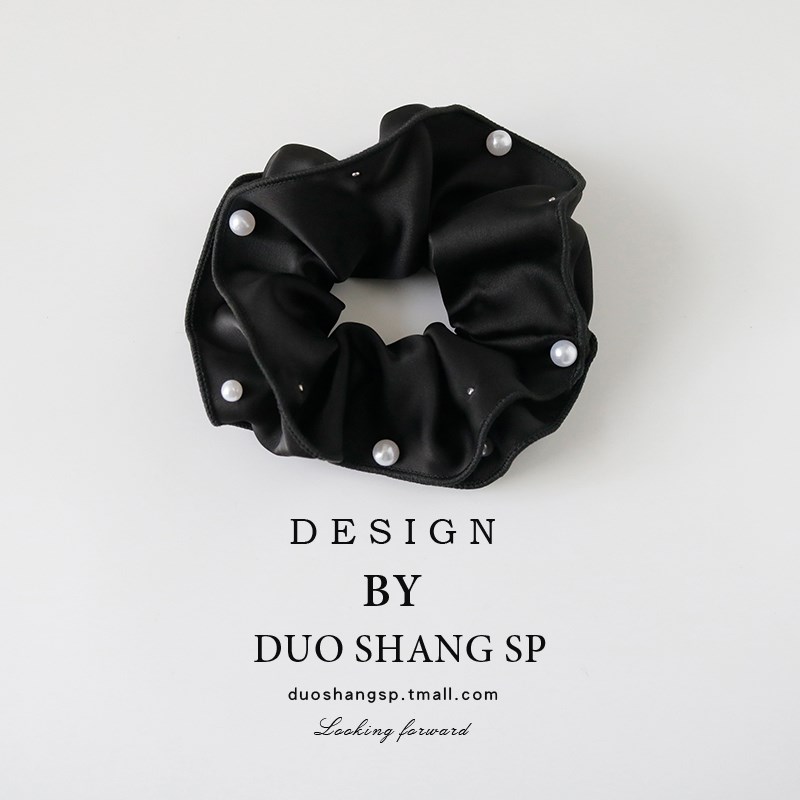 法式丝滑缎面大肠发圈高级感丸z子头发绳气质扎头皮筋仿珍珠头绳