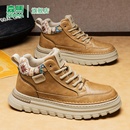 真皮增高工装 森马马丁靴男2025新款 高帮百搭休闲男士 棉鞋 靴子 冬季