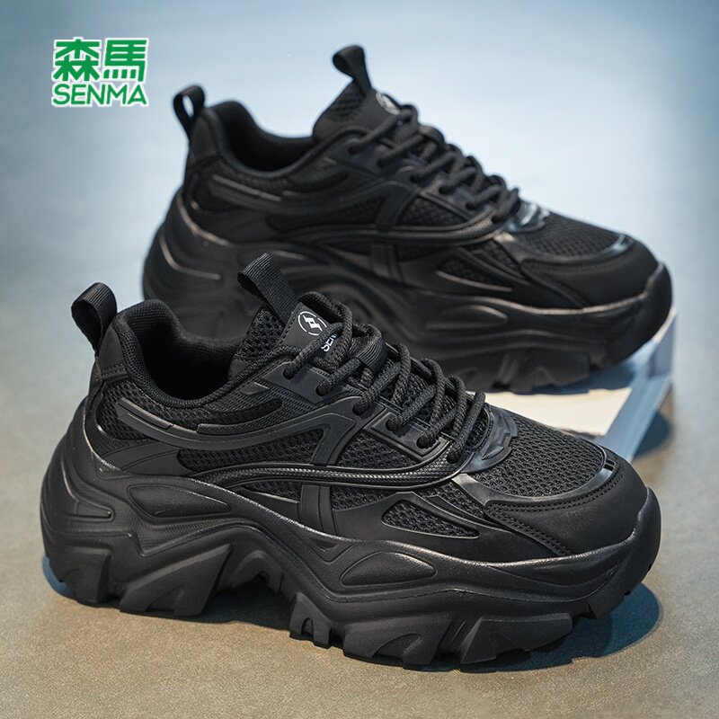 森马男鞋2026夏季新款网面透气运动休闲鞋子厚底增高老爹鞋男款