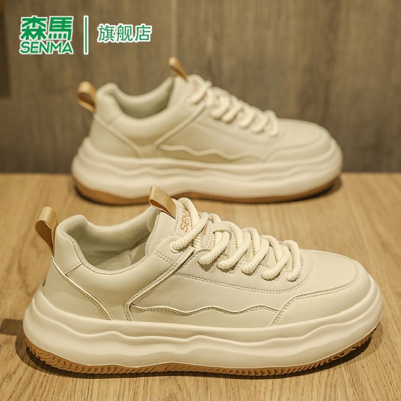 森马男鞋2026新款时尚百搭潮流板鞋运动休闲厚底增高小白鞋男款
