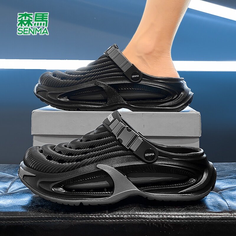 森马洞洞鞋男款2026新款外穿夏季拖鞋防滑防臭青少年增高沙滩凉鞋