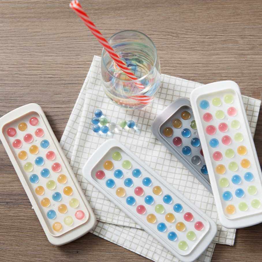 圆形冰格威士忌带盖冰格27孔圆形冰格制冰盒diy迷你冰球冰粒冰块