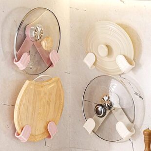 吸盘旋转锅盖架壁挂式免打孔厨房置物架2025新款菜板锅铲架子收纳