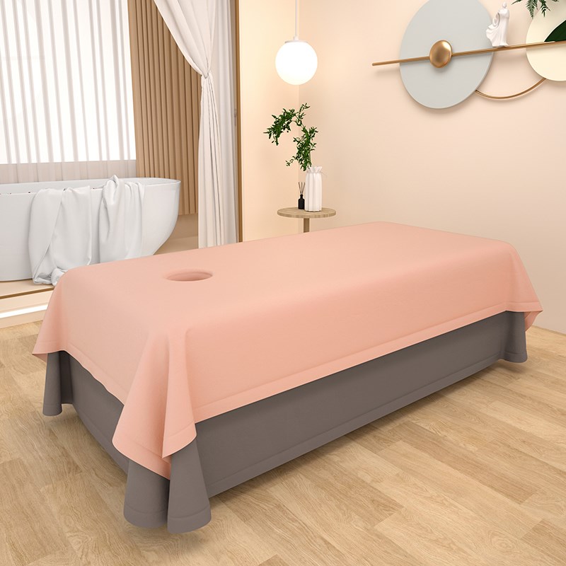 美容院专用高e档美容床单单件带洞白色隔脏高档新款棉质纯色按摩