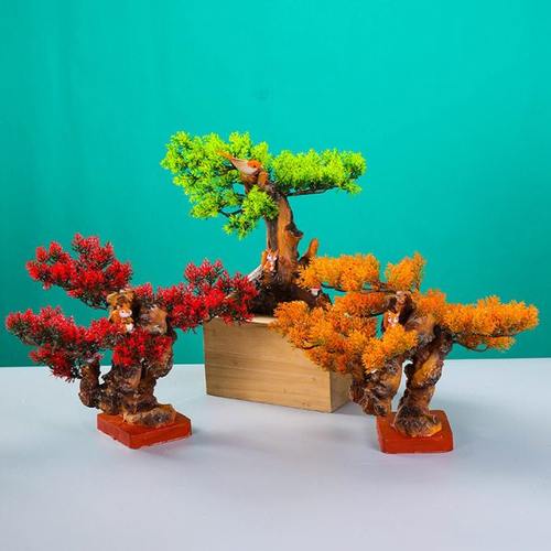 刺身摆盘装饰高端迎客松树海鲜姿造拼盘意境菜品点缀摆件盘式花草