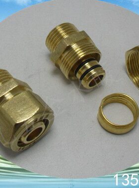 25x1寸32x1寸外丝直接 铝塑管铜接头 太阳能管道接头卡套式铜接头