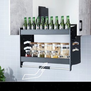 升降拉篮800吊柜750下拉蓝600橱柜收纳得500上柜置物架650升降机