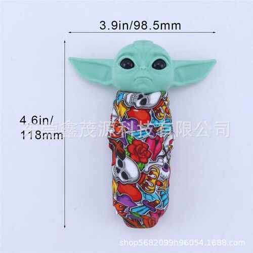 销售 Baby Yoda 硅胶烟斗  硅胶管silicone pipe欧美热销
