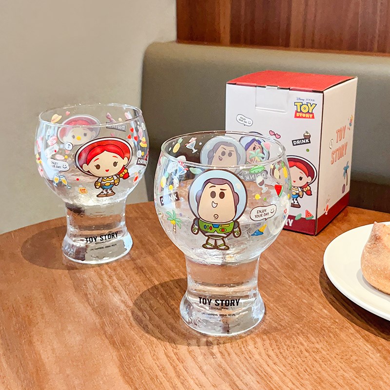 巴斯光年啤酒杯玻璃杯家用大容量水杯女生高颜值杯子果汁杯牛奶杯