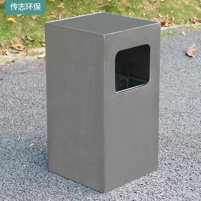 户外方形不锈钢垃圾桶电梯口金属果皮箱厂家室内环卫双层垃圾箱