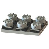 厂家现货wa 3快速n定位6头多工位卡盘D100CC气动卡盘治具夹具