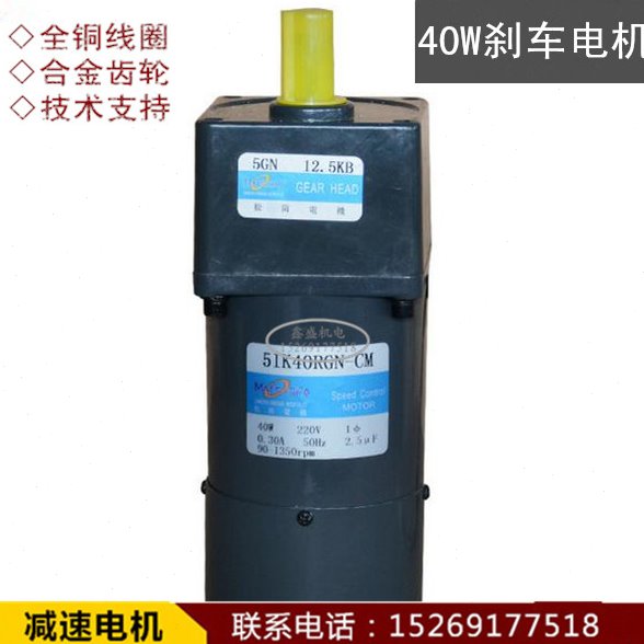 济南微型电机 40W 交流220V 调速刹车电机 5IK40RGN-CM/5GN3-200K