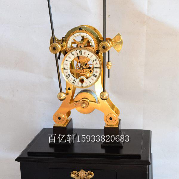 航海钟镀金机械高座趣味动态古典钟表家居创意摆钟书房客厅钟表