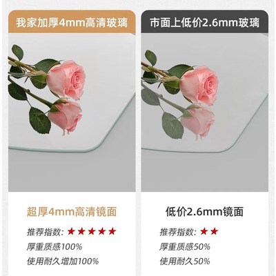 梳妆台大半圆智能n带灯化妆镜壁挂上墙卧室带灯补妆镜挂墙式