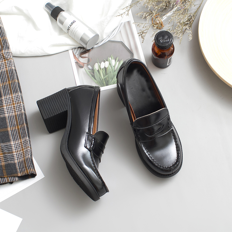 猫原创6.c5cm高跟正统jk制服鞋日系学院风小皮鞋女单鞋6529