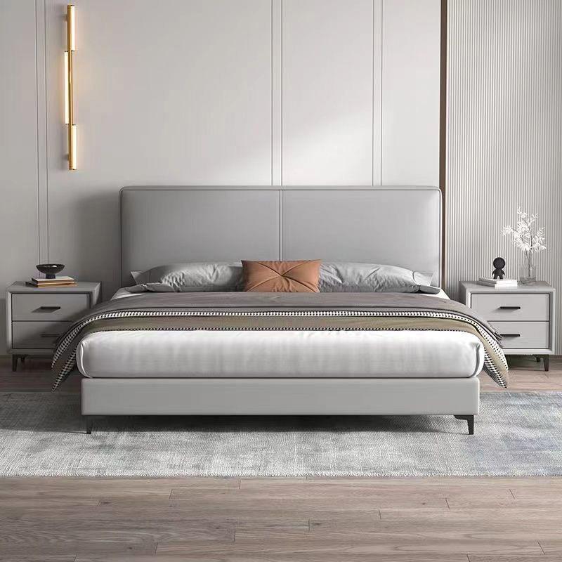 轻奢新款现代意式简约真皮1.8双人主卧双人床大床婚床1.5皮艺床