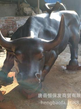 华尔街铜牛雕塑企业公司大型纯铜牛摆件公司门口金融街铜牛摆件