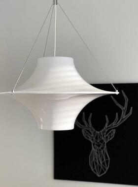 中古北欧白色亚克力lokki海鸥吊灯卧室餐厅60年代飞碟吊灯