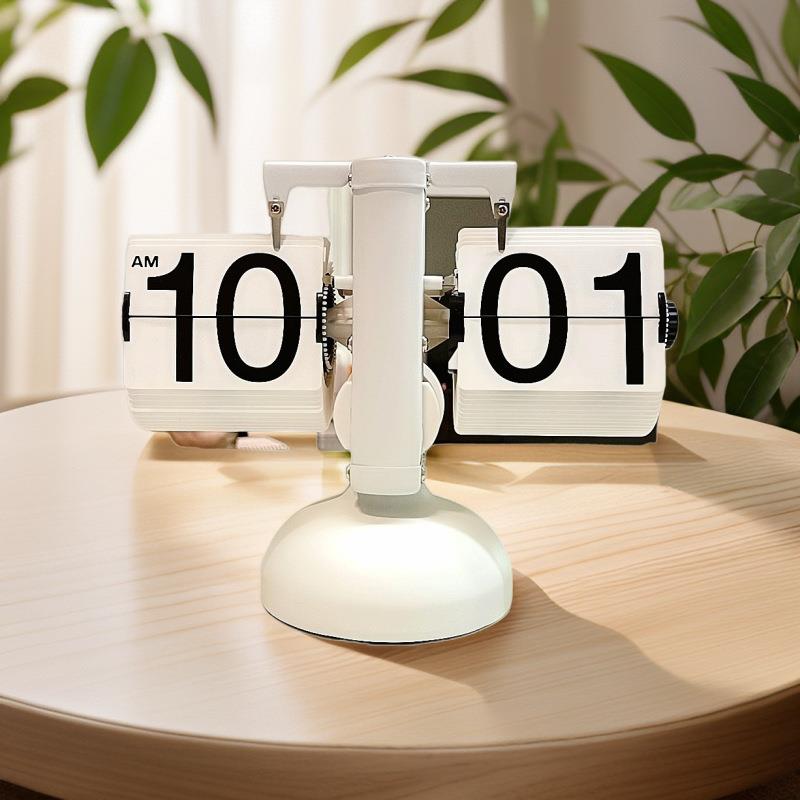 妙刻翻页钟自动复古机械钟表创意摆件台式座钟时钟客厅数字电子钟