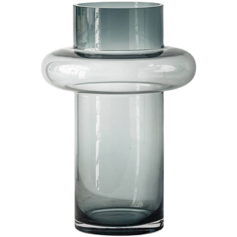 北欧简约创意玻璃花瓶透明水养玫瑰百合富贵竹客厅餐桌摆件器